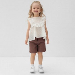 Шорты для девочки MINAKU: Casual collection KIDS цвет шоколадный.