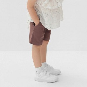 Шорты для девочки MINAKU: Casual collection KIDS цвет шоколадный.