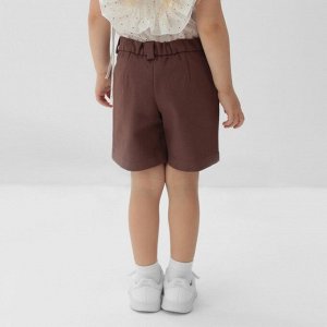 Шорты для девочки MINAKU: Casual collection KIDS цвет шоколадный.