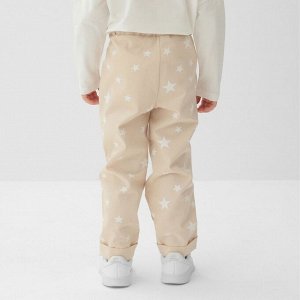 Брюки для девочки MINAKU: Cotton Collection цвет бежевый.