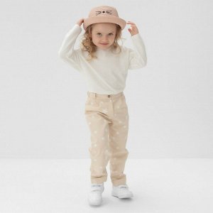Брюки для девочки MINAKU: Cotton Collection цвет бежевый.
