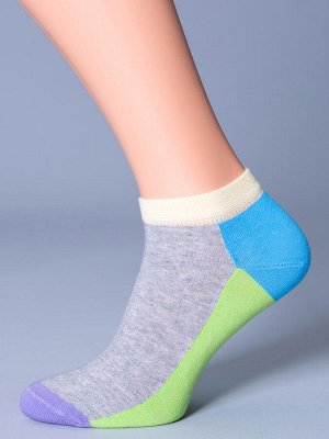 Носки Укороченные мужские носки из хлопка с эластаном, резинка, мысок и пятка выполнены из ткани контрастного тона, подошва цветная.