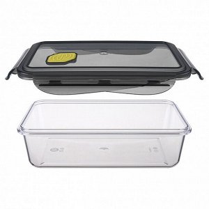 КОНТЕЙНЕР ДЛЯ ПРОДУКТОВ ГЕРМЕТИЧНЫЙ С КЛАПАНОМ "BRILLIANT" ПРЯМОУГОЛЬНЫЙ 1Л(черный)