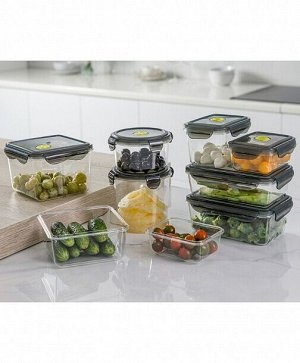 КОНТЕЙНЕР ДЛЯ ПРОДУКТОВ ГЕРМЕТИЧНЫЙ С КЛАПАНОМ "BRILLIANT" ПРЯМОУГОЛЬНЫЙ 1Л(черный)