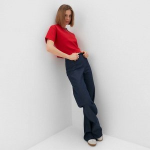 Футболка укороченная женская MINAKU OVERSIZE FIT: цвет фуксия