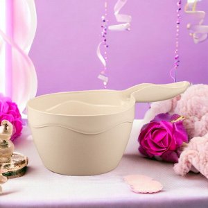 КОВШ хозяйственный пластиковый с удобной ручкой  1,3Л (бежевый)