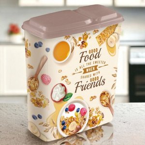 ЕМКОСТЬ ДЛЯ СЫПУЧИХ ПРОДУКТОВ С ДЕКОРОМ 2,3Л (Темно-бежевый)