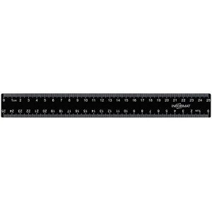 Линейка пластиковая 25 см черная INRP25B inФОРМАТ