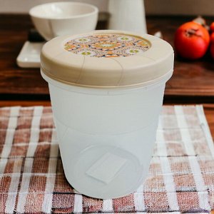 БАНКА С ЗАВИНЧИВАЮЩЕЙСЯ КРЫШКОЙ С ДЕКОРОМ 1,2Л (Бежевый)