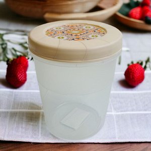 БАНКА С ЗАВИНЧИВАЮЩЕЙСЯ КРЫШКОЙ С ДЕКОРОМ 1,2Л (Бежевый)