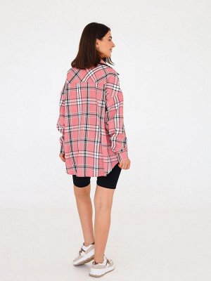 INZIBE Рубашка в клетку женская, розовая