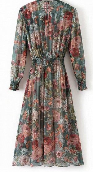 Платье из лёгкой ткани с цветочным принтом