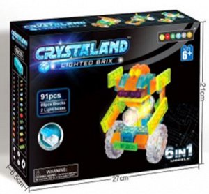 Светящийся Конструктор Crystaland "Робот-дройд" 6 в 1 (99005) 91 дет.