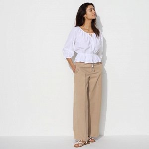 UNIQLO. Блуза хлопковая короткий рукав, белый