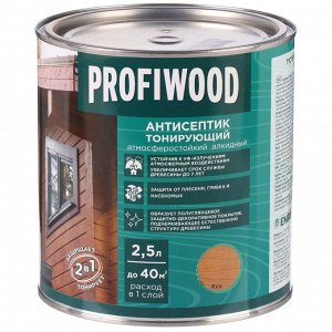 Антисептик алкидный тонирующий для дерева 2 в 1 PROFIWOOD цвет тик 2,1 кг