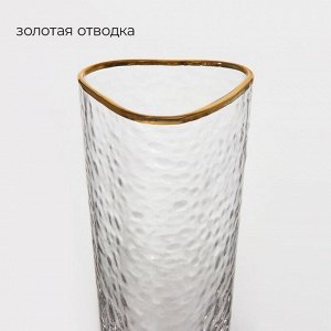 Бокал для шампанского Magistro «Жемчуг», 180 мл, 5,5*26 см, с золотой отводкой, прозрачный
