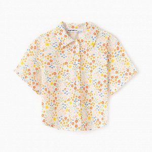 Рубашка для девочки KAFTAN «Цветы», жёлтая