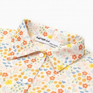 Рубашка для девочки KAFTAN «Цветы», жёлтая