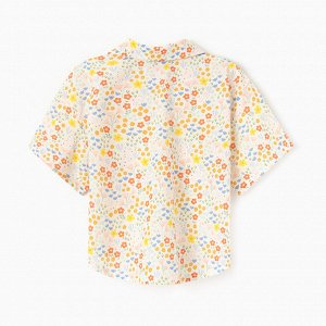Рубашка для девочки KAFTAN «Цветы», жёлтая