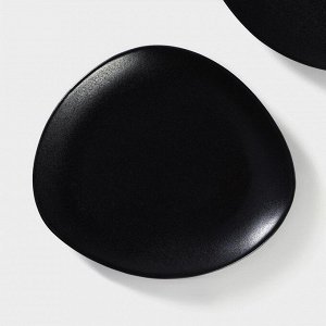 Тарелки Magistro Carbon, 21x18.5 см, фарфор, чёрные