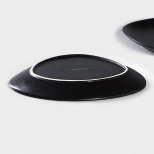 Тарелки Magistro Carbon, 21x18.5 см, фарфор, чёрные