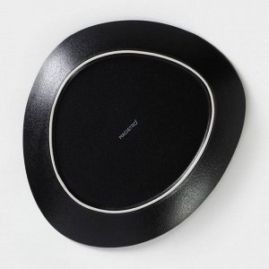 Тарелки Magistro Carbon, 26x23 см, набор 2 шт., фарфор, чёрные