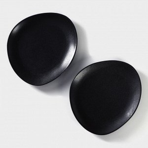 Тарелки Magistro Carbon, 21x18.5 см, фарфор, чёрные