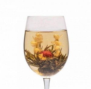 .Связанный чай с цветком (цветы разные, не ароматезированный) - 1 штука