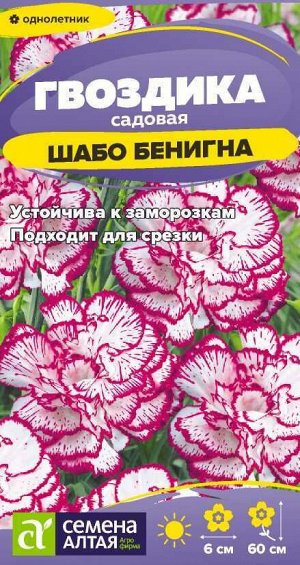 Цветы Гвоздика Шабо Бенигна cадовая/Сем Алт/цп 0,1 гр.