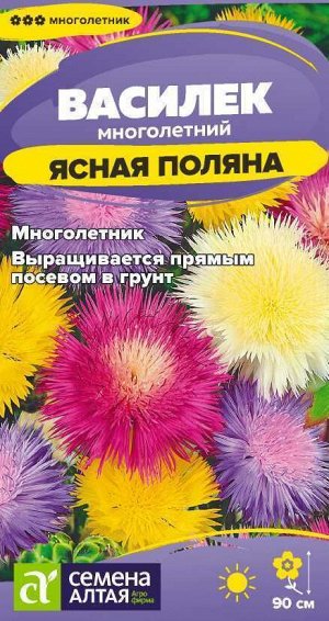 Цветы Василек Ясная Поляна многолетний/Сем Алт/цп 0,2 гр. многолетник