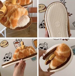 Тапочки домашние, мягкие с открытым носом