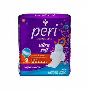 PERI Женские гигиенические прокладки "Ultra Super Soft" хлопок 9 шт