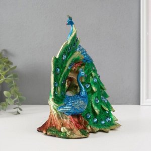Фигурка полистоун «Два зелёных павлина», стразы, 25.5x14x24 см