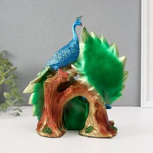 Фигурка полистоун «Два зелёных павлина», стразы, 25.5x14x24 см