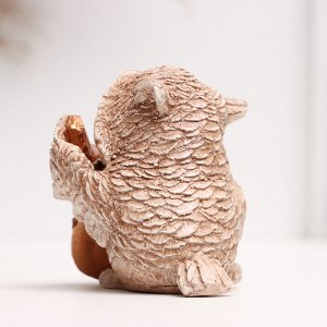 Фигура гипс «Сова-скрипач», коричневая, 8x6x6 см