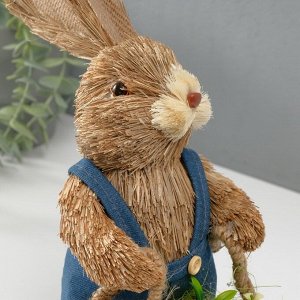 СИМА-ЛЕНД Фигурка «Зайка в комбинезоне везёт тележку с яичками», 21x14.5x30.5 см