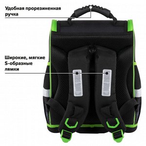 Ранец (портфель школьный) ЮНЛАНДИЯ WISE, 1 отделение, 3 кармана, устойчивое дно, Crusher, 37x29х15 см, 271399