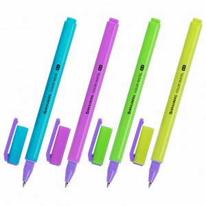 Ручка гелевая BRAUBERG COLOR NEON, ЧЕРНАЯ, корпус ассорти, линия 0,35мм, 1 шт, 144120