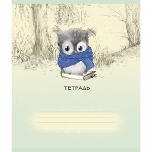 Тетрадь 18л, КЛЕТКА, ПЗБМ конгрев, выборочный лак, Совёнок Филя, 1 шт., 017064