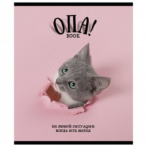 Тетрадь 48л., КЛЕТКА, А5 ПЗБМ скоба, выборочный TWIN лак, "ОПА!", 1 шт, 28664