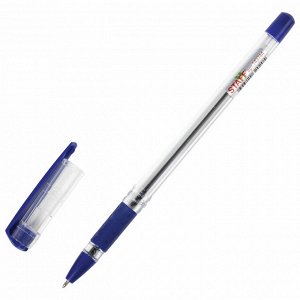 Ручка шариковая масляная с грипом СИНЯЯ, STAFF Basic OBP-11, узел 1 мм, линия 0,5 мм, 143744