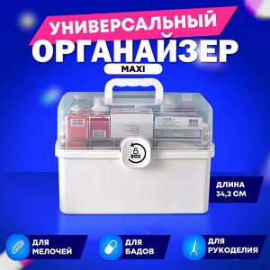 Органайзер для хранения универсальный (аптечка домашняя), размер MAXI 34,2*21,9*22,6см, DASWERK, 608475