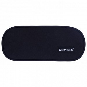 Пенал-косметичка BRAUBERG овальный, полиэстер, Black, 22х9х5 см, 229271