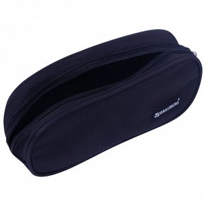 Пенал-косметичка BRAUBERG овальный, полиэстер, Black, 22х9х5 см, 229271