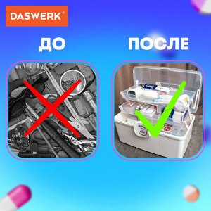 Органайзер для хранения универсальный (аптечка домашняя), размер MINI 29*19,3*15,9 см, DASWERK, 608476