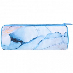 Пенал-тубус BRAUBERG, с эффектом Soft Touch, мягкий, Blue marble, 22х8 см, 271570