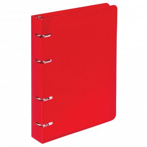 Тетрадь на кольцах 80л, КЛЕТКА, А5 160х215мм, пластик, BRAUBERG, Красный, 403252