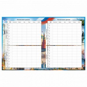 Дневник школьный 1-11 класс 40л, твердый, BRAUBERG, ламинация, цветная печать РОССИЙСКОГО ШКОЛЬНИКА-7, 106859