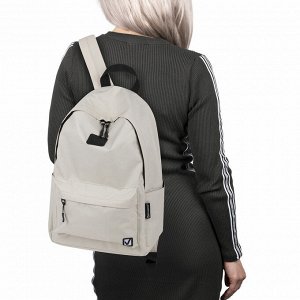 Рюкзак BRAUBERG POSITIVE универсальный, карман-антивор, Beige, 42х28х14 см, 270776