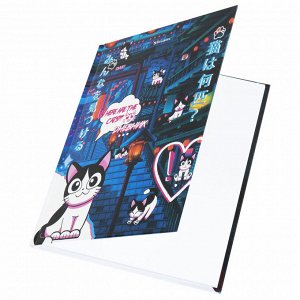 Дневник школьный 1-11 класс 40л, твердый, BRAUBERG, глянцевая ламинация, Anime Cats, 106858